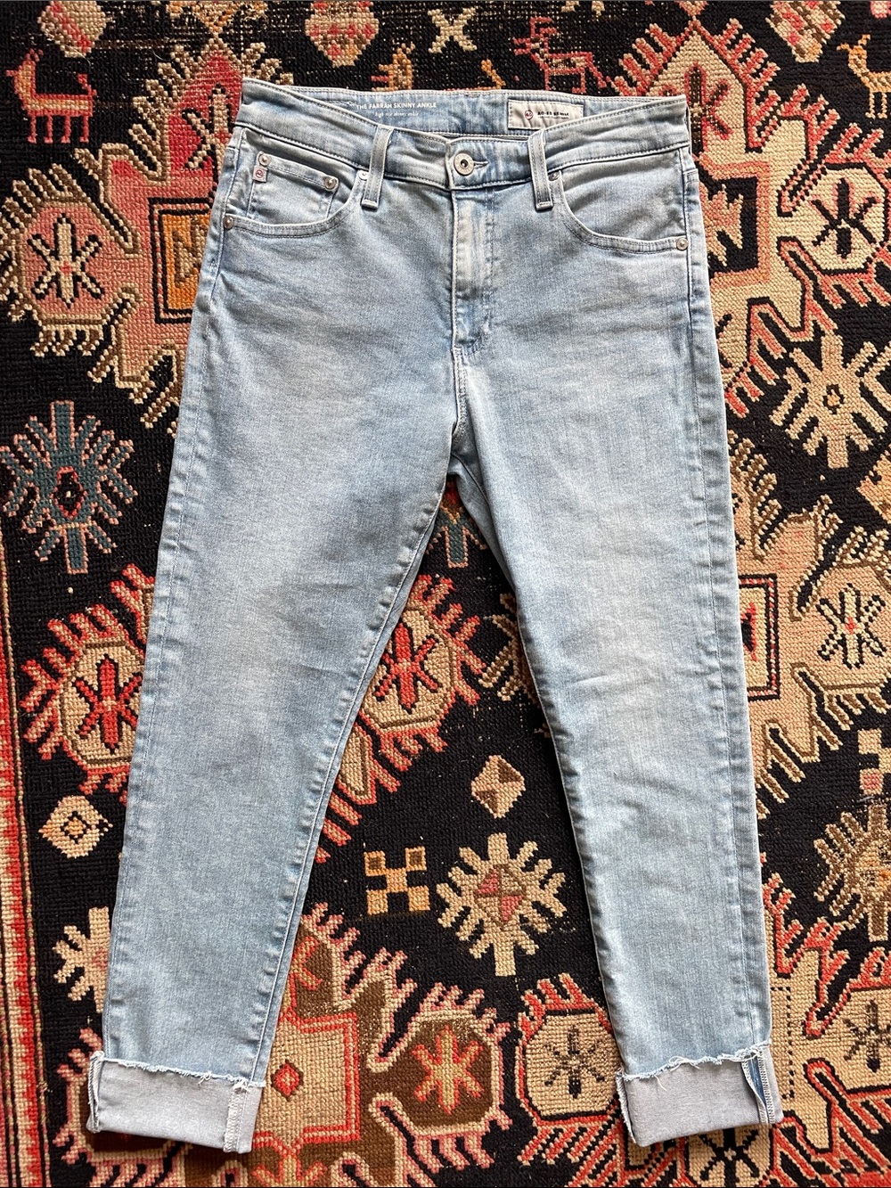 AG Adriano Goldschmied Light Blue Skinny Jeans 29 Farrah High Rise Ankle
